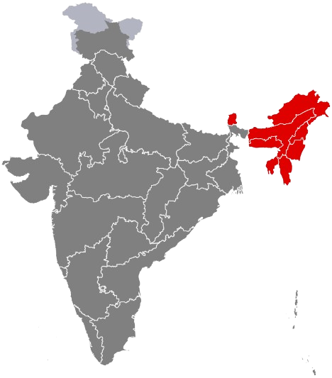 Northeast India Map